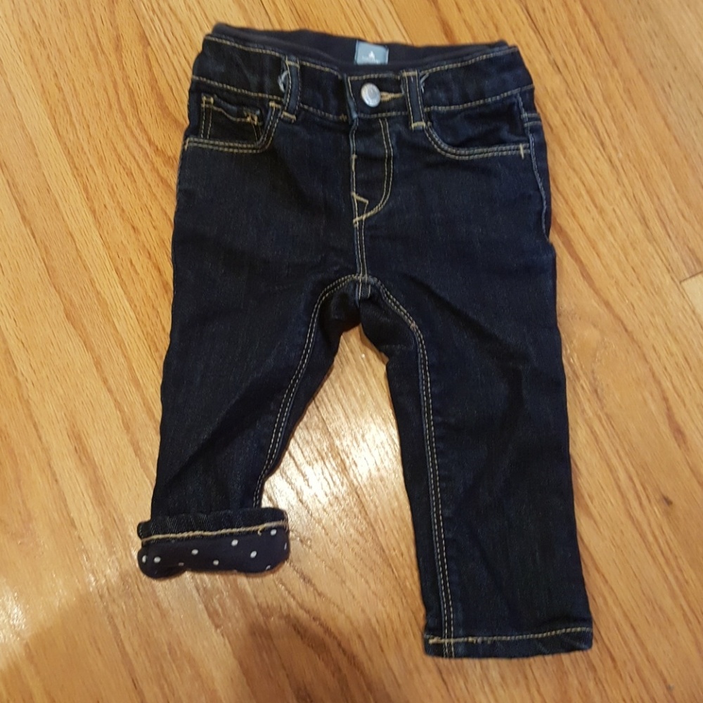 EUC Girl's GAP 6-12mo Polka Dot Lined Jeans